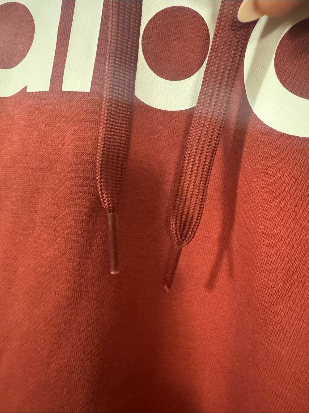 Adidas Women's Maroon Pullover Hoodie with White Logo - Picture 3 of 10